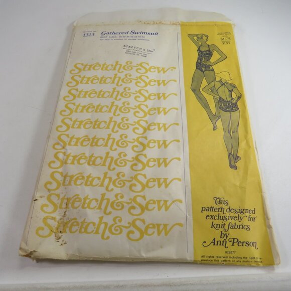 Ann Person Stretch & Sew 1313 Swimsuit yr 1977 Clothing Sewing Pattern UNCUT - Picture 3 of 11